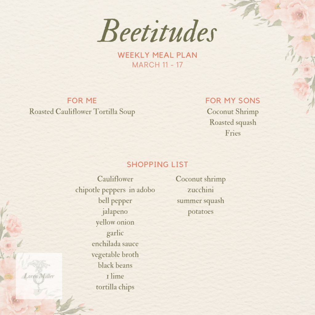 Weekly Meal Plan for March, Week&nbsp;4