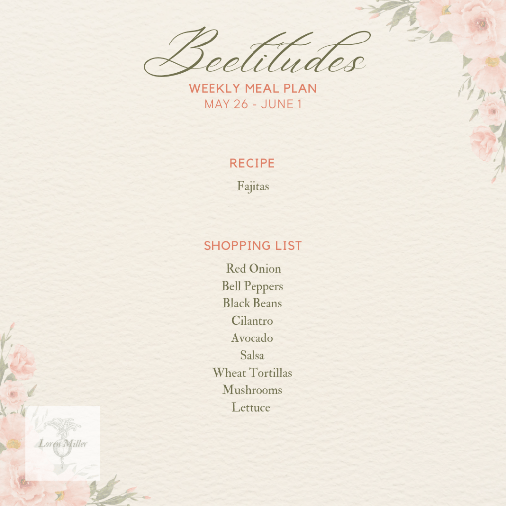 Meal Plan for May, Week&nbsp;5