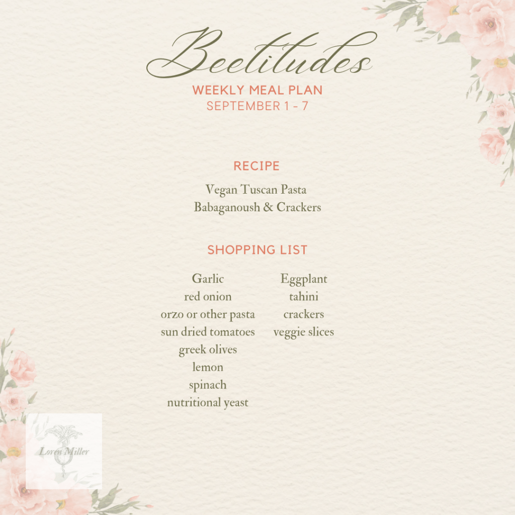 Meal Plan: September Week&nbsp;1