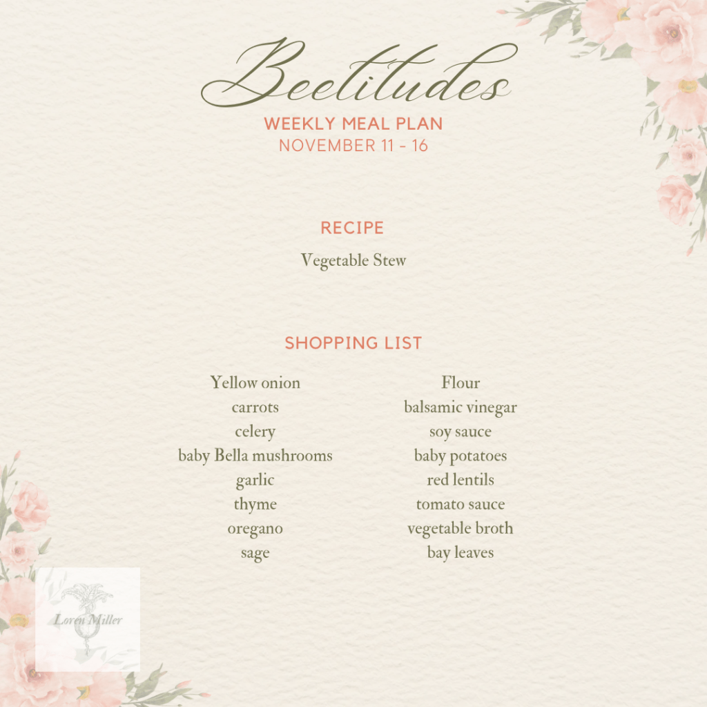 Weekly Meal Plan: November Week&nbsp;2