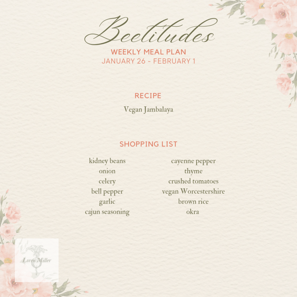 Meal Plan: January Week&nbsp;4